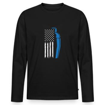Funny Bartender Saying Bartender Gift - Men's Premium Organic Long Sleeve Shirt - black - Front - Nico (187cm)