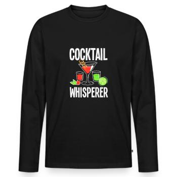 Funny Bartender Saying Bartender Gift - Men's Premium Organic Long Sleeve Shirt - black - Front - Nico (187cm)