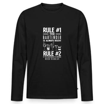 Funny Bartender Saying Bartender Gift - Men's Premium Organic Long Sleeve Shirt - black - Front - Nico (187cm)