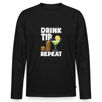 Lustiger Barkeeper Spruch Barkeeper Geschenk - Männer Premium Bio Langarmshirt - Schwarz - Vorne - Nico (187cm)