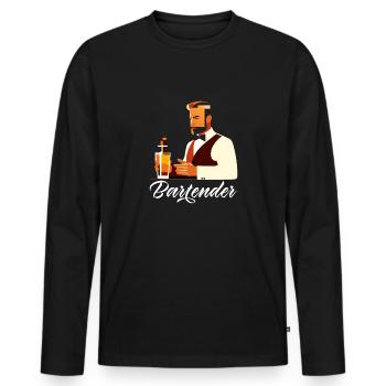 Lustiger Barkeeper Spruch Barkeeper Geschenk - Männer Premium Bio Langarmshirt - Schwarz - Vorne - Nico (187cm)