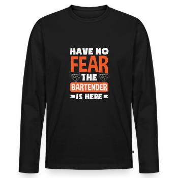 Funny Bartender Saying Bartender Gift - Men's Premium Organic Long Sleeve Shirt - black - Front - Nico (187cm)