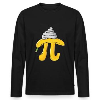 Funny Banana Pi Tag Design with Cream - Men's Premium Organic Long Sleeve Shirt - black - Front - Nico (187cm)