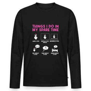 Dinge, Die Ich In Meiner Freizeit Mache: K-Pod - Männer Premium Bio Langarmshirt - Schwarz - Vorne - Nico (187cm)