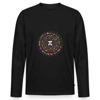 Tourbillons fascinants de numéros de balise Pi - T-shirt manches longues Premium bio Homme - noir - Devant - Nico (187cm)