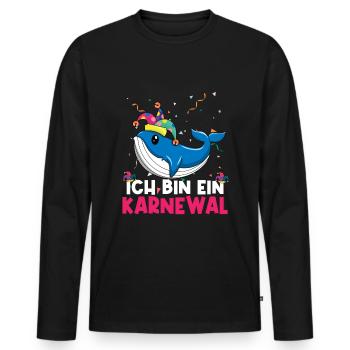 Fasching Ich Bin Ein Karnewal - Männer Premium Bio Langarmshirt - Schwarz - Vorne - Nico (187cm)