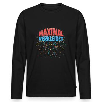 Karneval Maximal Verkleidet Bunt Konfetti Party - Männer Premium Bio Langarmshirt - Schwarz - Vorne - Nico (187cm)