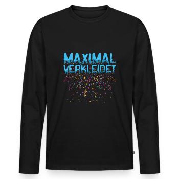 Fasching Maximal Verkleidet Konfetti Party Kostüm - Männer Premium Bio Langarmshirt - Schwarz - Vorne - Nico (187cm)