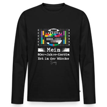 My 80s Costume - Men's Premium Organic Long Sleeve Shirt - black - Front - Nico (187cm)