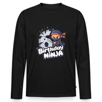 This Little Ninja Is 6 Birthday Shirt - Men's Premium Organic Long Sleeve Shirt - black - Front - Nico (187cm)