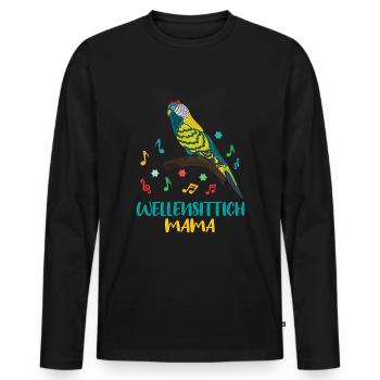 Mélodie colorée de maman perruche pour les fans d’oiseaux - T-shirt manches longues Premium bio Homme - noir - Devant - Nico (187cm)