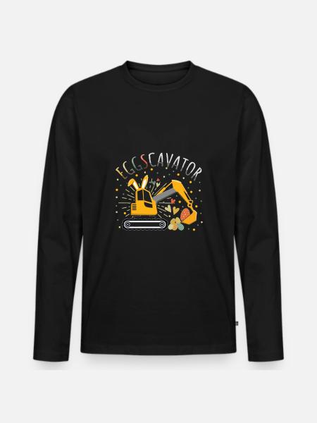 Ostern Eggscavator Bagger Eier - Männer Premium Bio Langarmshirt - Schwarz