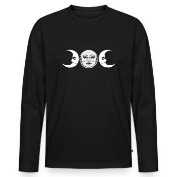 Ostara Moon Phases Mystic Art Design - Men's Premium Organic Long Sleeve Shirt - black - Front - Nico (187cm)