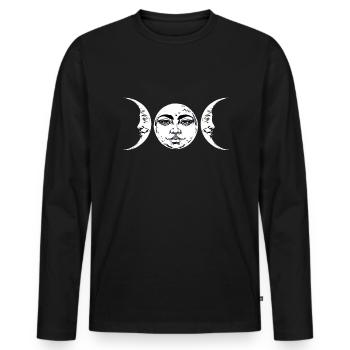 Ostara Moon Phases Mystic Design - Men's Premium Organic Long Sleeve Shirt - black - Front - Nico (187cm)