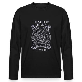 La Roue De L’Année Ostara - T-shirt manches longues Premium bio Homme - noir - Devant - Nico (187cm)