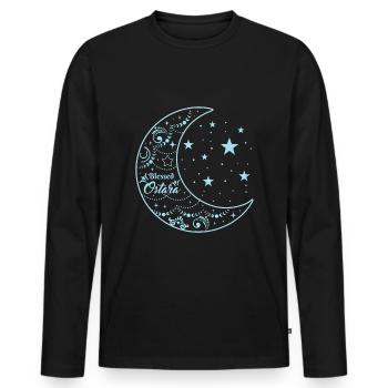 Conception de la lune et des étoiles bénie d’Ostara - T-shirt manches longues Premium bio Homme - noir - Devant - Nico (187cm)