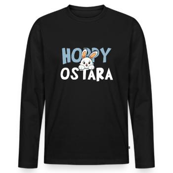 Hoppy Ostara Easter Bunny Joy Spring - Men's Premium Organic Long Sleeve Shirt - black - Front - Nico (187cm)
