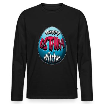 Happy Ostara Witches Happy Ostara Egg - Men's Premium Organic Long Sleeve Shirt - black - Front - Nico (187cm)