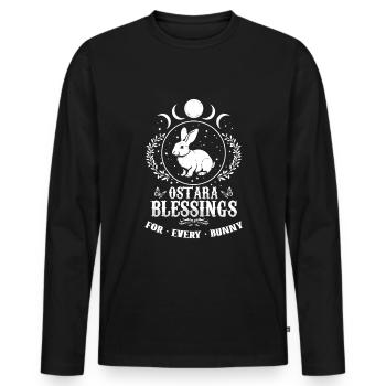 Ostara blessing for every rabbit - Men's Premium Organic Long Sleeve Shirt - black - Front - Nico (187cm)