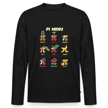 Variété de menus Pi pour les célébrations de la Journée Pi - T-shirt manches longues Premium bio Homme - noir - Devant - Nico (187cm)