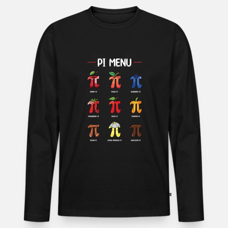 Pi Menü Früchte und Kuchen Pi Day Spaß - Männer Premium Bio Langarmshirt - Schwarz