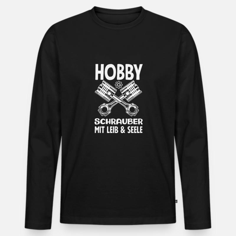 Hobby Schrauber Mit Leib & Seele - Männer Premium Bio Langarmshirt - Schwarz