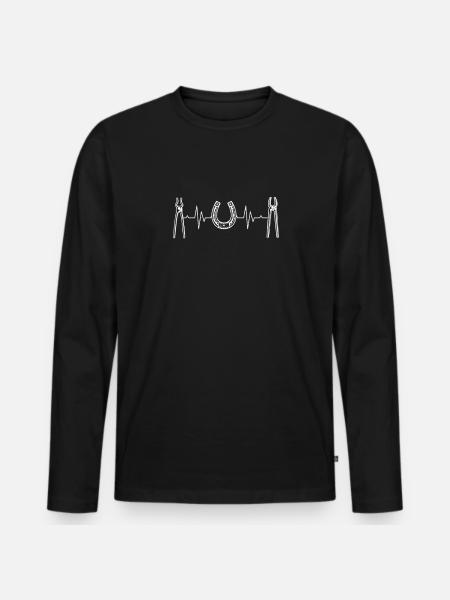 Farrier Heartbeat Motif - Men's Premium Organic Long Sleeve Shirt - black