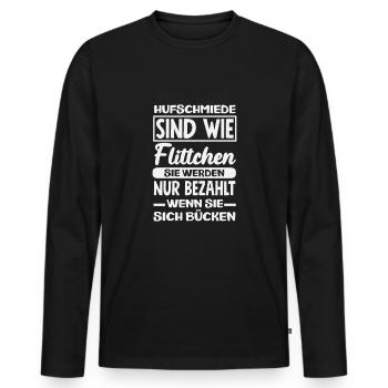 Les maréchaux-ferrants, c’est comme l’humour des salopes. - T-shirt manches longues Premium bio Homme - noir - Devant - Nico (187cm)