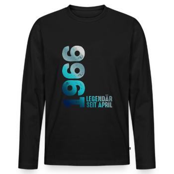 Legendär Seit April 1966 Geburtstag Geschenk Feier - Männer Premium Bio Langarmshirt - Schwarz - Vorne - Nico (187cm)