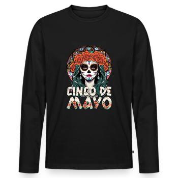 Cinco De Mayo Lebendige Kunst Mexiko Feier - Männer Premium Bio Langarmshirt - Schwarz - Vorne - Nico (187cm)