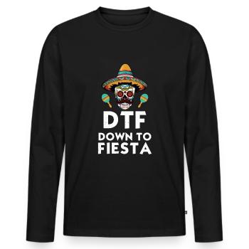 Cinco De Mayo Skull Fiesta DTF - Men's Premium Organic Long Sleeve Shirt - black - Front - Nico (187cm)