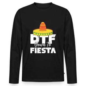 Cinco De Mayo : DTF Down To Fiesta Hut - T-shirt manches longues Premium bio Homme - noir - Devant - Nico (187cm)