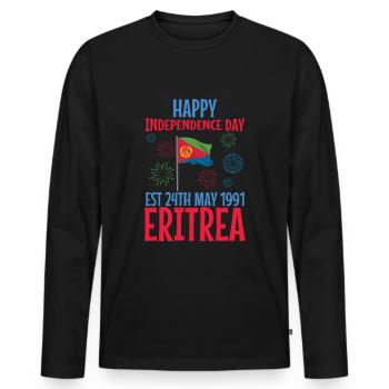 Eritrea Unabhängigkeitstag 24. Mai 1991 Feier - Männer Premium Bio Langarmshirt - Schwarz - Vorne - Nico (187cm)