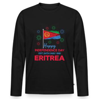 Eritrea Unabhängigkeitstag 24. Mai 1991 Feier - Männer Premium Bio Langarmshirt - Schwarz - Vorne - Nico (187cm)
