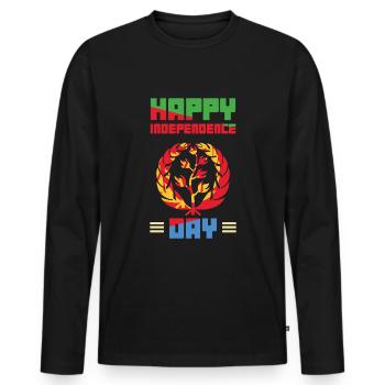 Eritrea Happy Independence Day Feier mit Stolz - Männer Premium Bio Langarmshirt - Schwarz - Vorne - Nico (187cm)