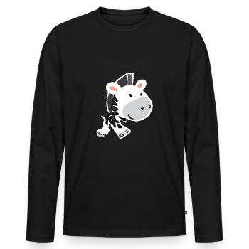 Zebra - Männer Premium Bio Langarmshirt - Schwarz - Vorne - Nico (187cm)