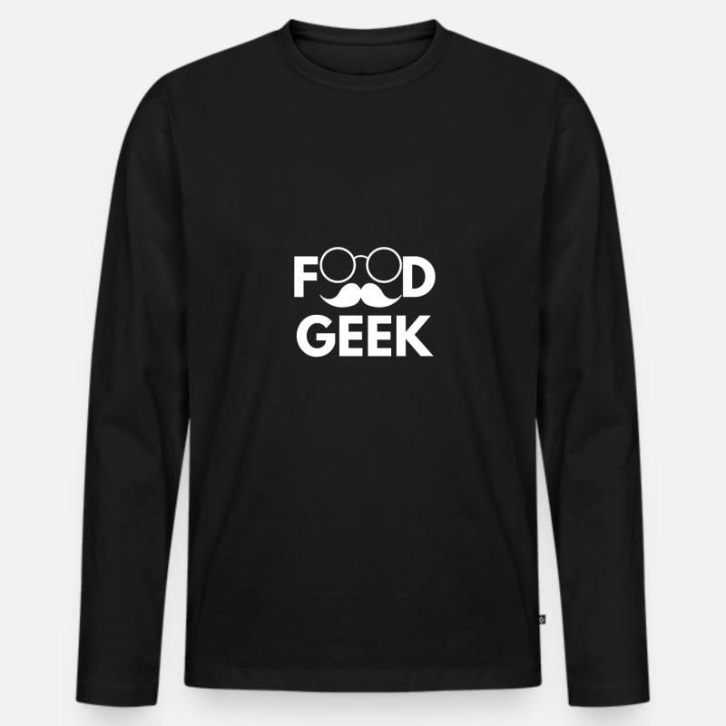 Food - Männer Premium Bio Langarmshirt - Schwarz