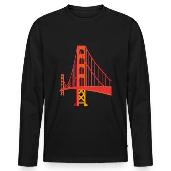 Pont du Golden Gate - T-shirt manches longues Premium bio Homme - noir - Devant - Nico (187cm)