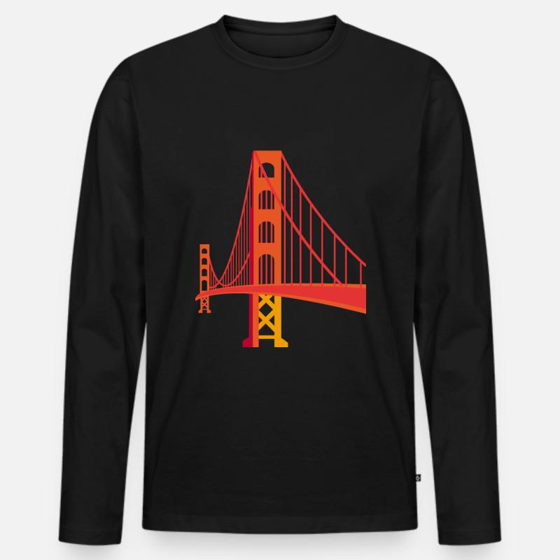 Golden Gate Bridge - Männer Premium Bio Langarmshirt - Schwarz