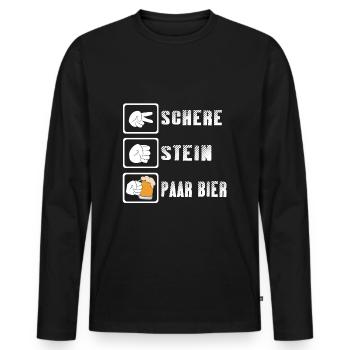  Glühbier Männer - Männer Premium Bio Langarmshirt - Schwarz - Vorne - Nico (187cm)