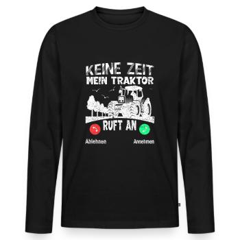 Traktor fahren Landwirtschaft Landwirt Bauer - Männer Premium Bio Langarmshirt - Schwarz - Vorne - Nico (187cm)