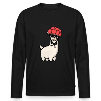 Black Forest Alpaka Tradition Bollenhut Freiburg - Men's Premium Organic Long Sleeve Shirt - black - Front - Nico (187cm)