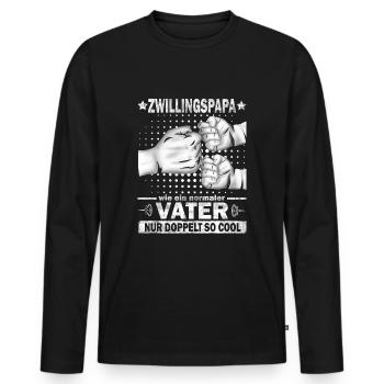 Zwillingspapa Vatertag Papa zwillinge Geschenk - Männer Premium Bio Langarmshirt - Schwarz - Vorne - Nico (187cm)