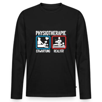 Physiotherapeut Physiotherapie Reha Beruf Physio - Männer Premium Bio Langarmshirt - Schwarz - Vorne - Nico (187cm)