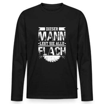 Holzfäller Baum fällen Waldarbeiter Holz machen - Männer Premium Bio Langarmshirt - Schwarz - Vorne - Nico (187cm)