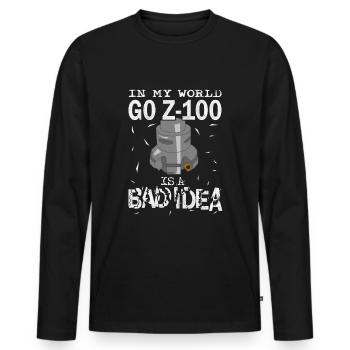 Bad Idea CNC milling machine occupation cutting machine operator - Men's Premium Organic Long Sleeve Shirt - black - Front - Nico (187cm)