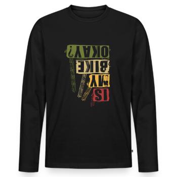 Cadeau de cycliste de vélo de descente VTT - T-shirt manches longues Premium bio Homme - noir - Devant - Nico (187cm)
