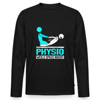 Physiothérapeute Physio Profession Physiothérapie Réadaptation - T-shirt manches longues Premium bio Homme - noir - Devant - Nico (187cm)
