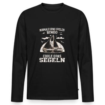 Segeln Opa Segler Segelboot Skipper Segelschiff - Männer Premium Bio Langarmshirt - Schwarz - Vorne - Nico (187cm)