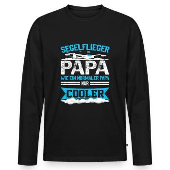 Segelflieger Papa Pilot Segelflugzeug Vatertag - Männer Premium Bio Langarmshirt - Schwarz - Vorne - Nico (187cm)